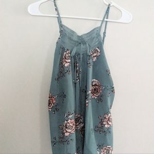 Floral Teal Night Top